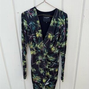 Le Superbe Tropical Print Mini Dress Spring Break